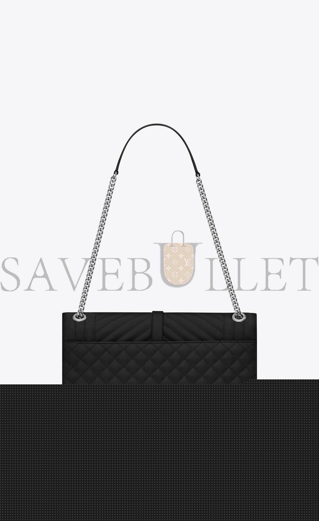 YSL ENVELOPE LARGE BAG IN MIX MATELASS&EACUTE; GRAIN DE POUDRE EMBOSSED LEATHER 600166BOW921000 (31*22*7.5cm)