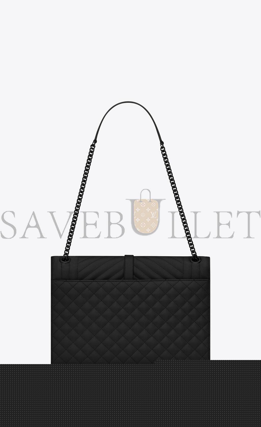 YSL ENVELOPE LARGE BAG IN MIX MATELASS&EACUTE; GRAIN DE POUDRE EMBOSSED LEATHER 600166BOW981000 (31*22*7.5cm)