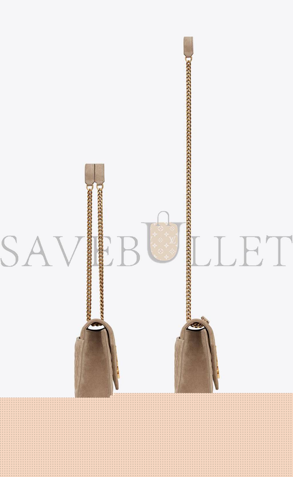 YSL ENVELOPE MEDIUM CHAIN BAG IN MIX MATELASS&EACUTE; CORDUROY 600185AAAOK2826 (24*17.5*6cm)