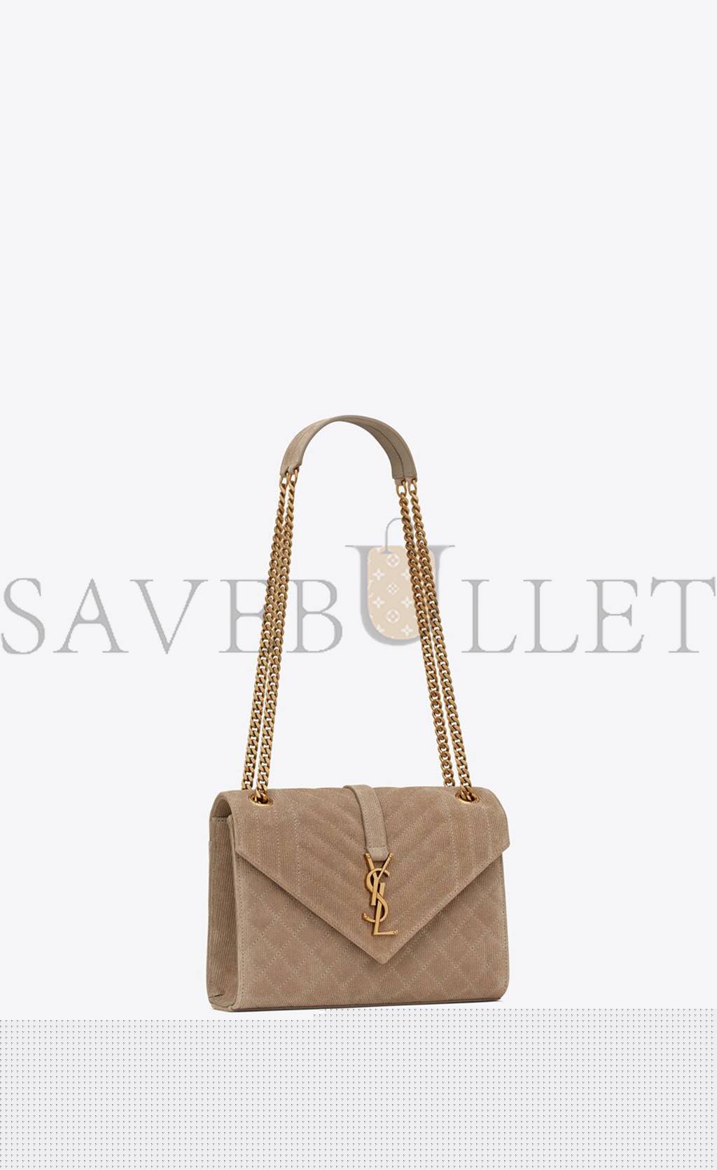 YSL ENVELOPE MEDIUM CHAIN BAG IN MIX MATELASS&EACUTE; CORDUROY 600185AAAOK2826 (24*17.5*6cm)