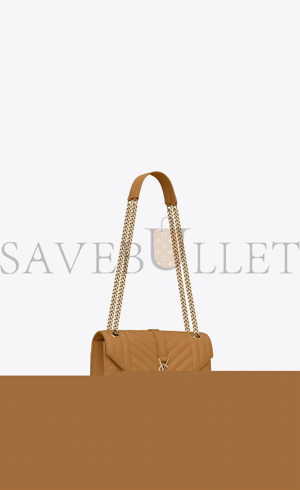 YSL ENVELOPE MEDIUM CHAIN BAG IN MIX MATELASS&EACUTE; GRAIN DE POUDRE EMBOSSED LEATHER 600185BOW912516 (24*17.5*6cm)
