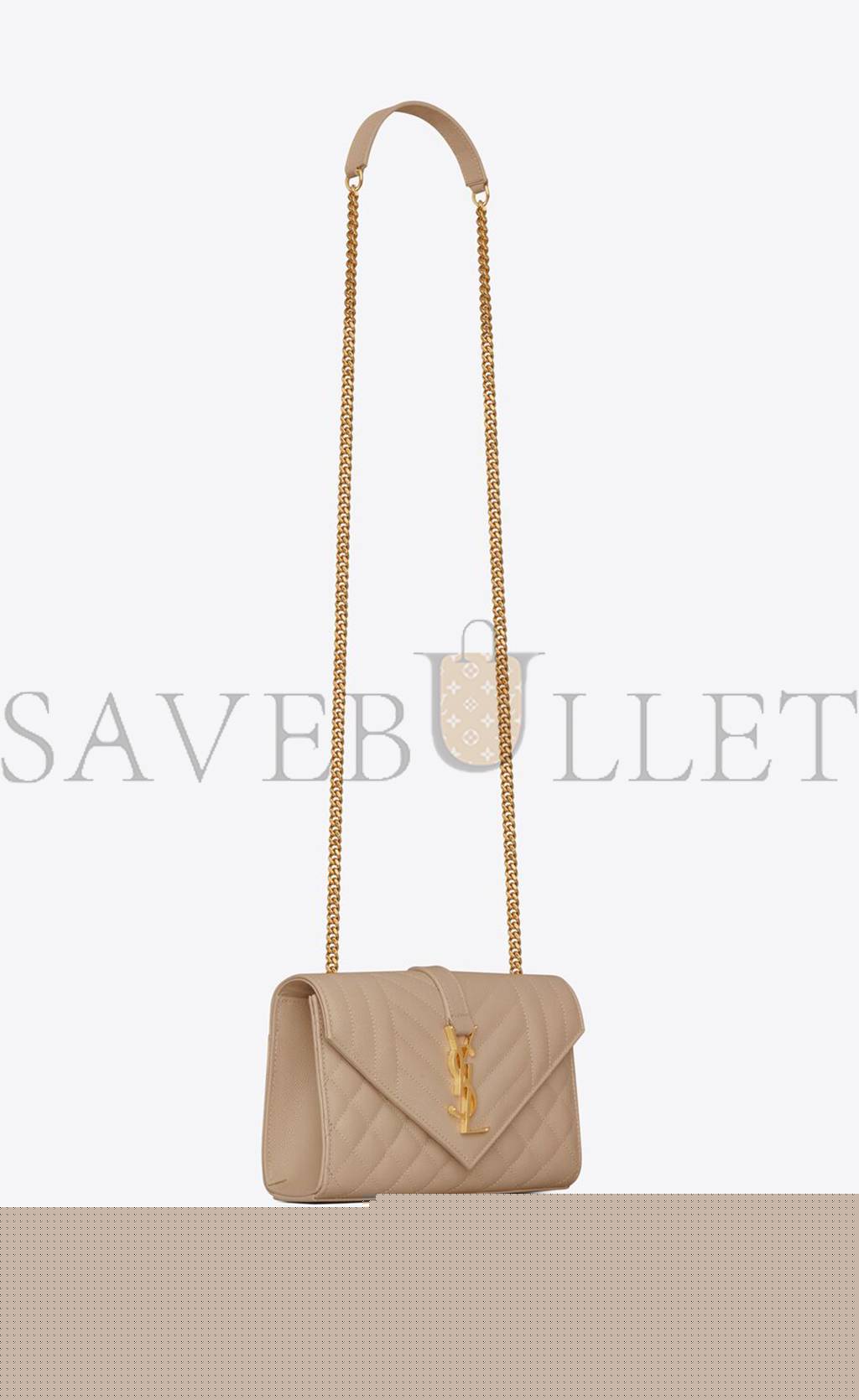 YSL ENVELOPE SMALL BAG IN MIX MATELASS&EACUTE; GRAIN DE POUDRE EMBOSSED LEATHER 600195BOW912721 (21*13*6cm)