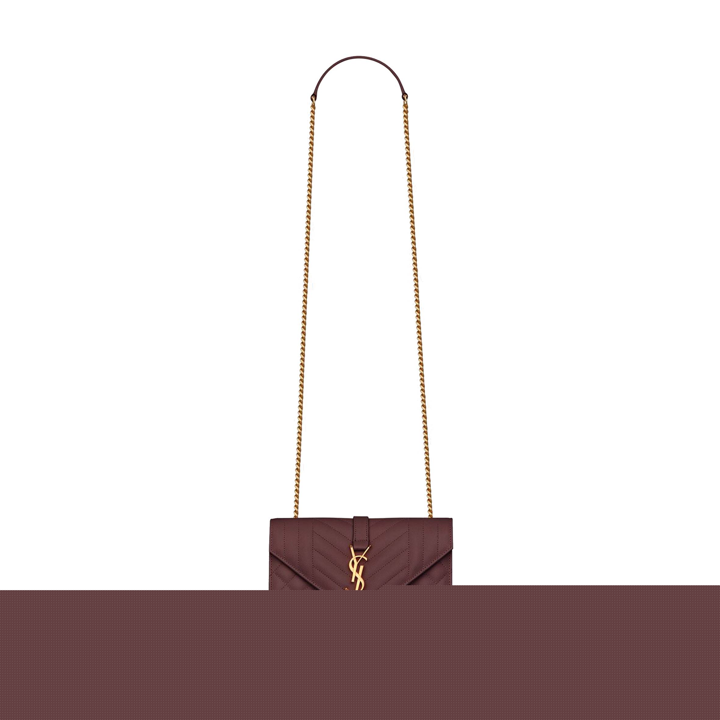 YSL ENVELOPE SMALL BAG IN MIX MATELASS&EACUTE; GRAIN DE POUDRE EMBOSSED LEATHER 600195BOW916475 (21*13*6cm)