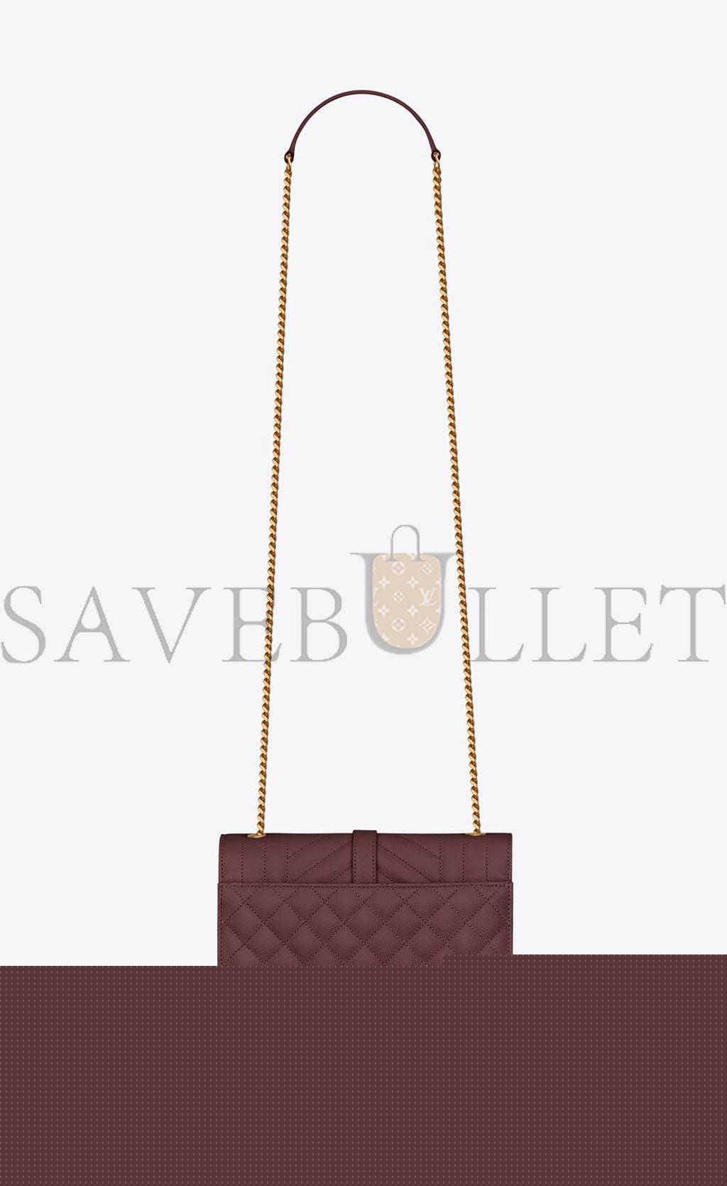 YSL ENVELOPE SMALL BAG IN MIX MATELASS&EACUTE; GRAIN DE POUDRE EMBOSSED LEATHER 600195BOW916475 (21*13*6cm)
