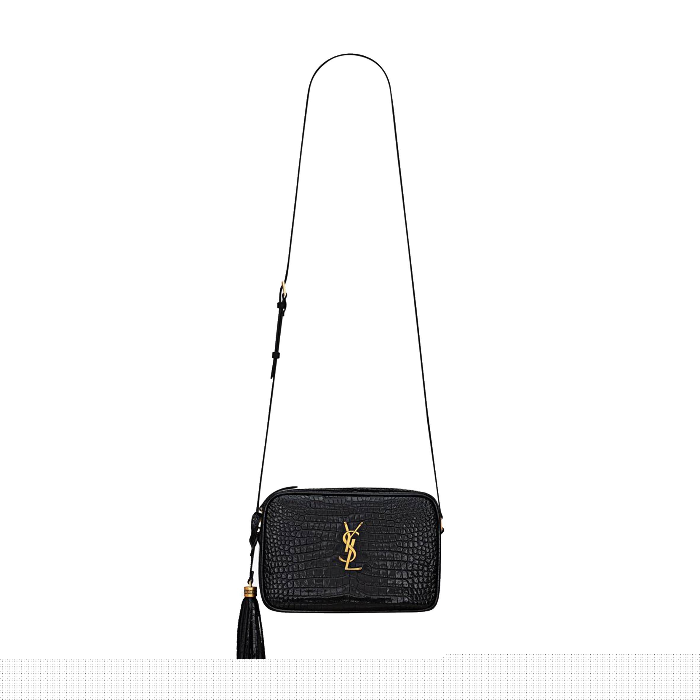 YSL LOU CAMERA BAG IN CROCODILE-EMBOSSED SHINY LEATHER 612542DND0W1000 (23*16*6cm)