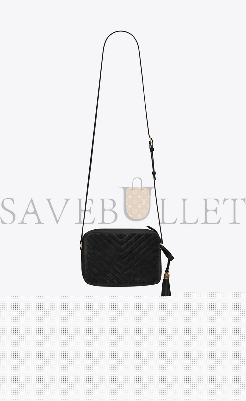 YSL LOU CAMERA BAG IN QUILTED SUEDE AND SMOOTH LEATHER 612544C4BW71000 (23*16*6cm)