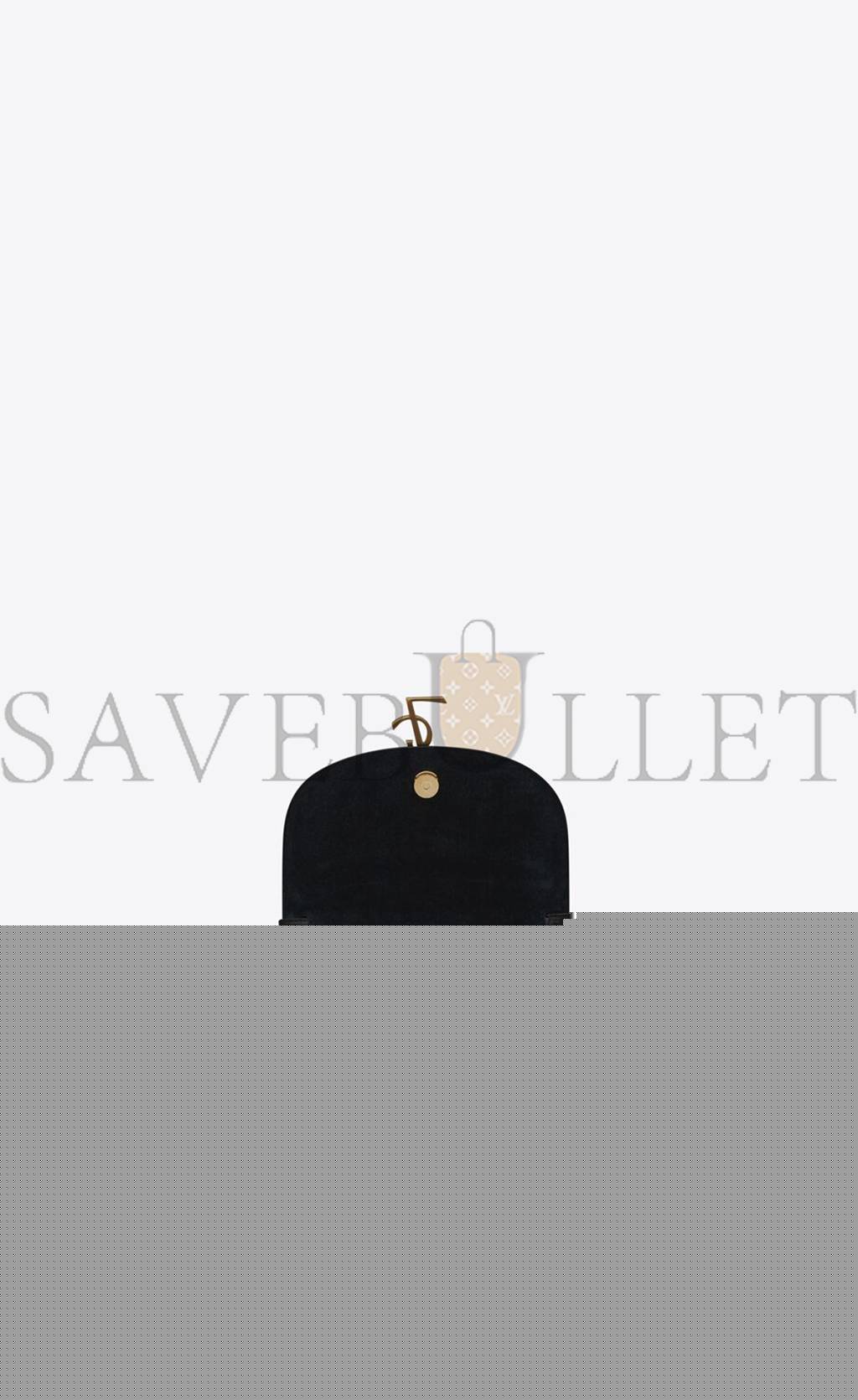 YSL KAIA SMALL SATCHEL IN SHINY CROCODILE-EMBOSSED LEATHER 619740DND0W1000 (18*15.5*5.5cm)