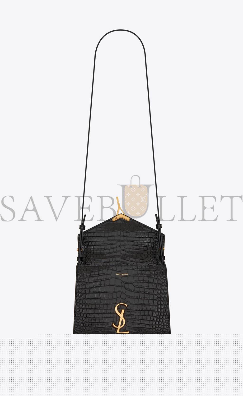 YSL CASSANDRA MINI TOP HANDLE BAG IN CROCODILE-EMBOSSED SHINY LEATHER 623930DND0J1000 (20*16*7.5cm)