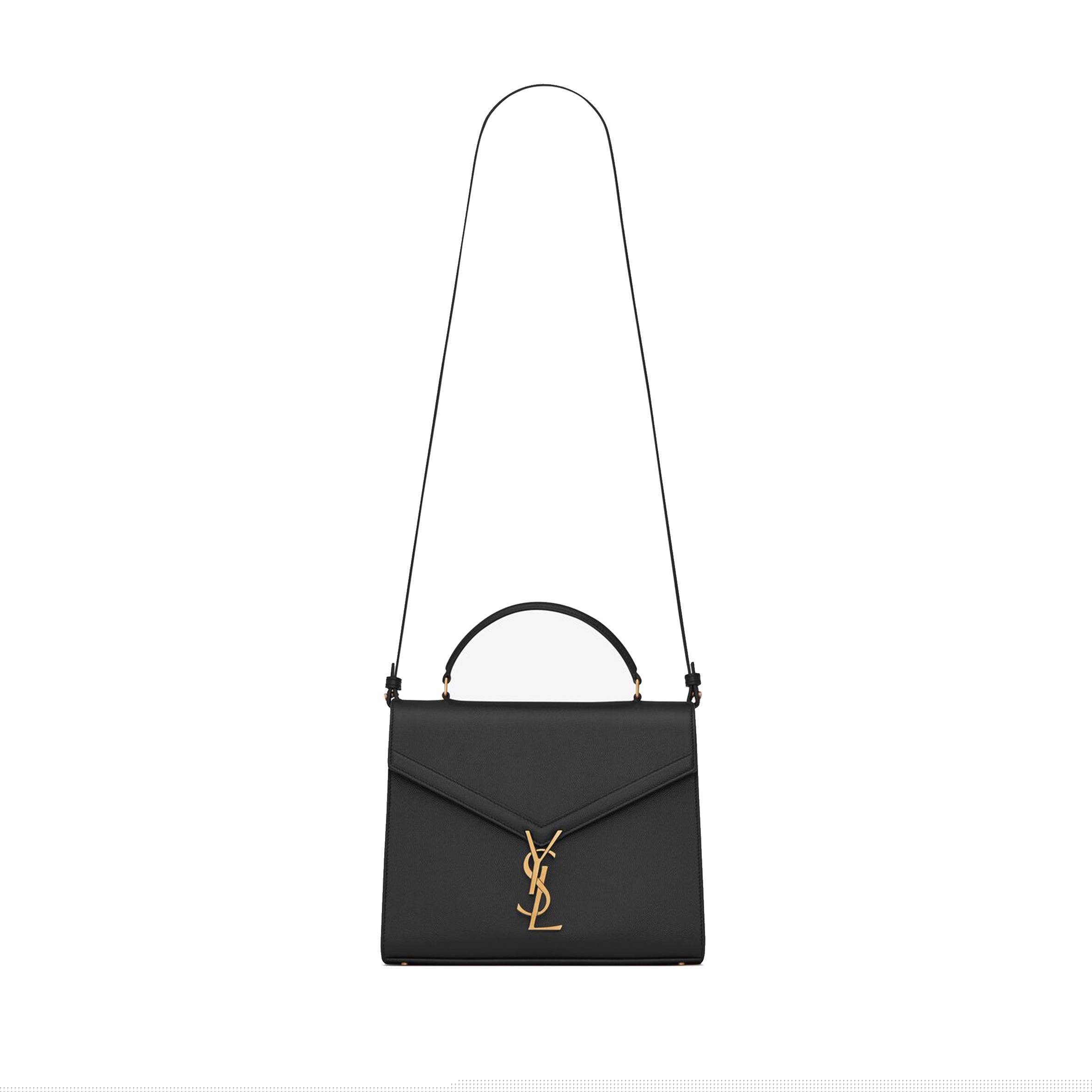 YSL CASSANDRA MEDIUM TOP HANDLE BAG IN GRAIN DE POUDRE EMBOSSED LEATHER 623931BOW0W1000 (24.5*20*11.5cm)