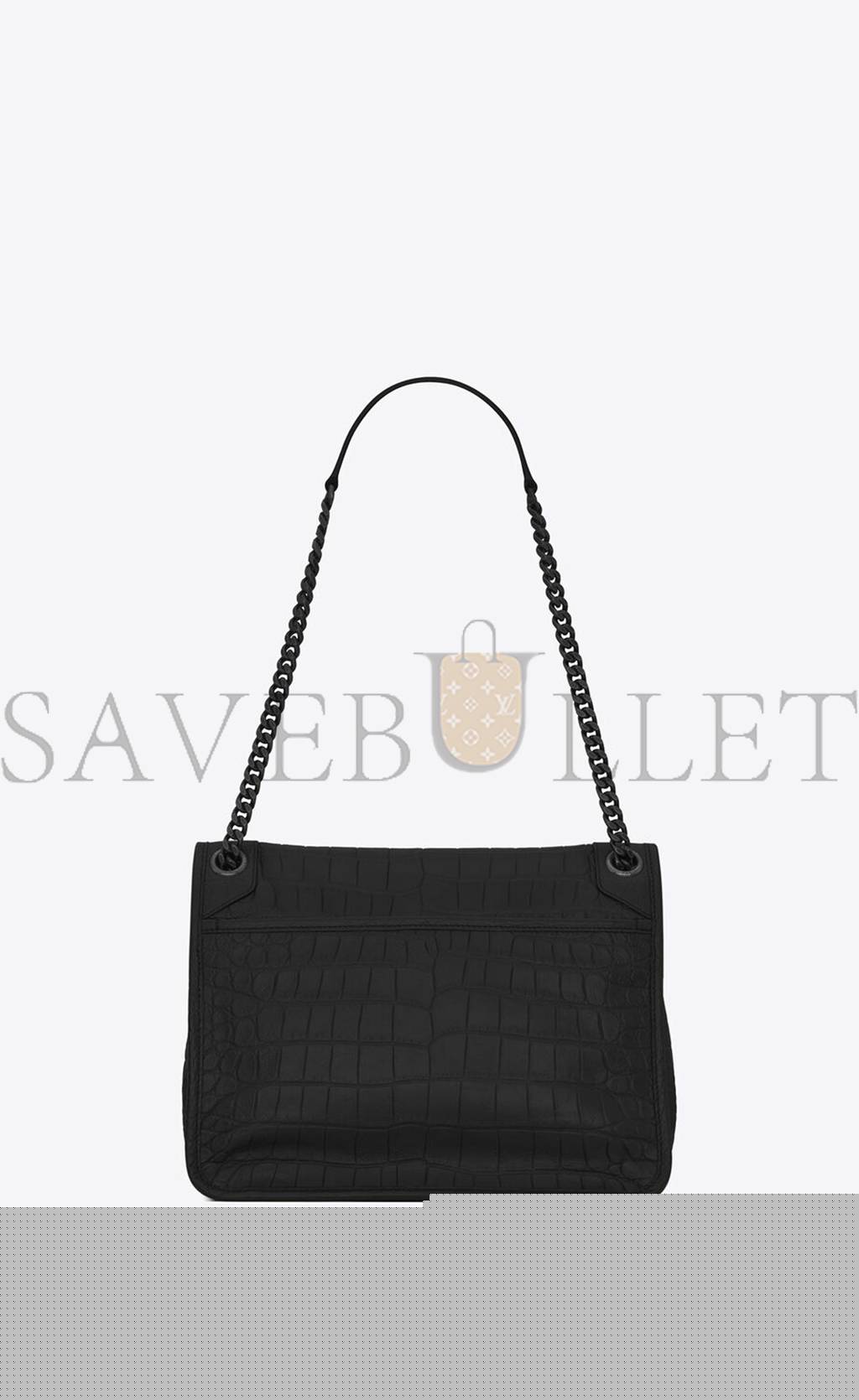 YSL NIKI MEDIUM CHAIN BAG IN CROCODILE-EMBOSSED LEATHER 6331501K00U1000 (28*20*8.5cm)