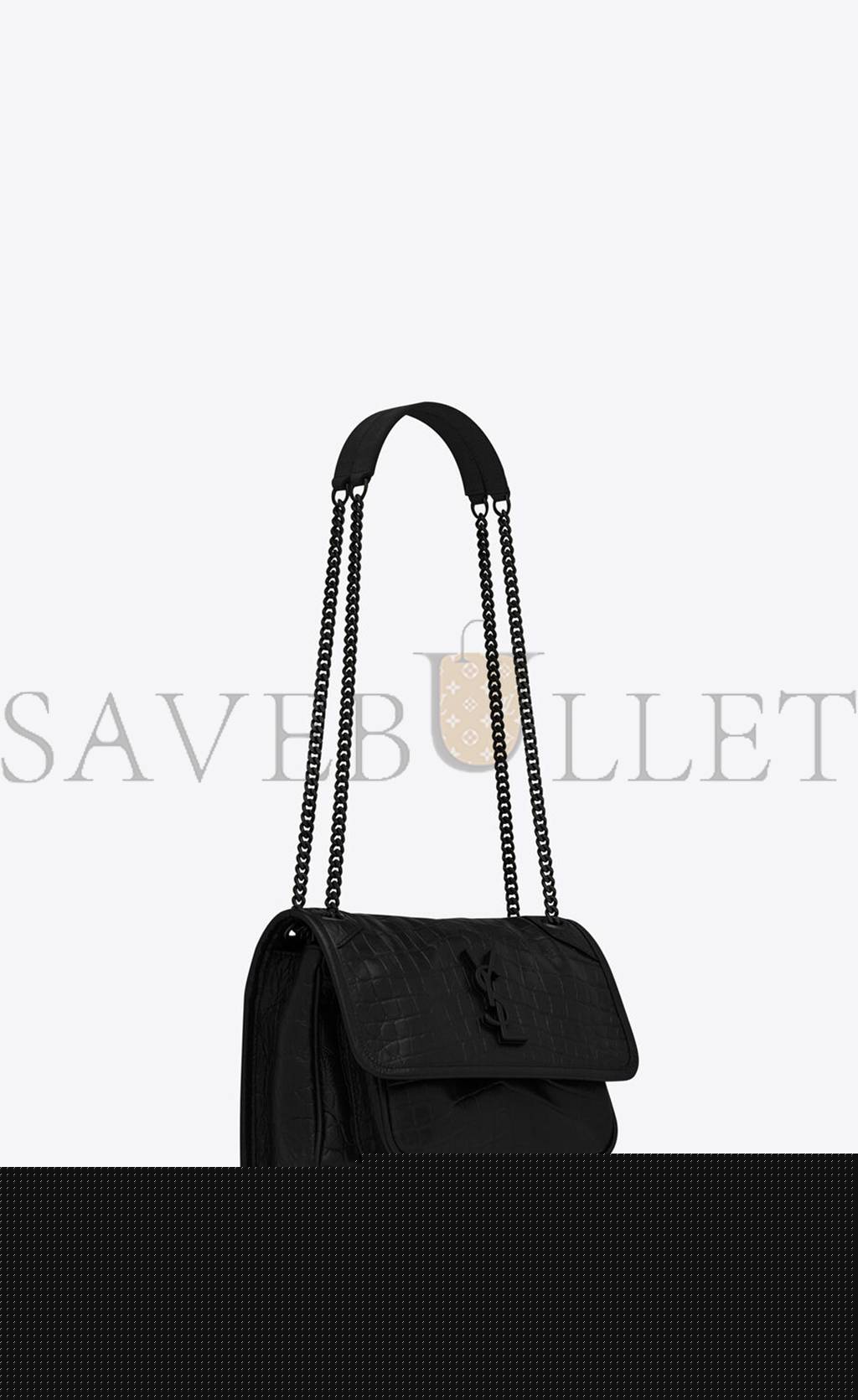 YSL NIKI BABY CHAIN BAG IN CROCODILE-EMBOSSED LEATHER 6331511K00U1000 (21*16*7.5cm)