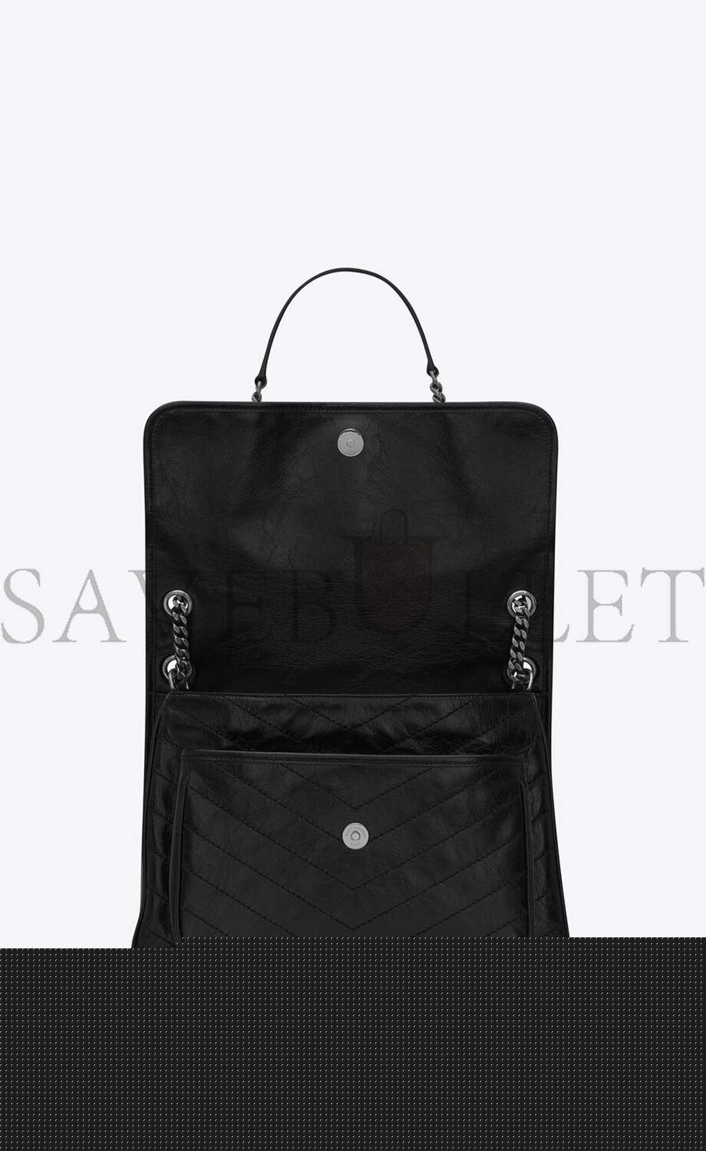 YSL NIKI LARGE IN CRINKLED VINTAGE LEATHER 6331570EN041000 (32*23*9cm)