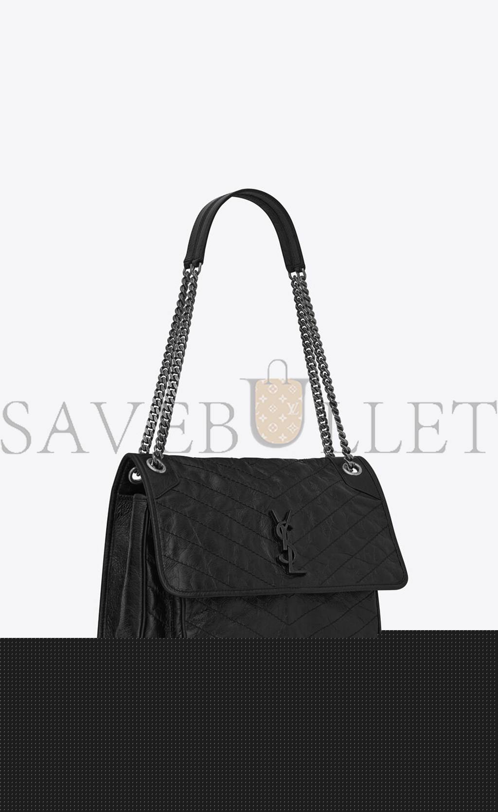 YSL NIKI LARGE IN CRINKLED VINTAGE LEATHER 6331570EN041000 (32*23*9cm)