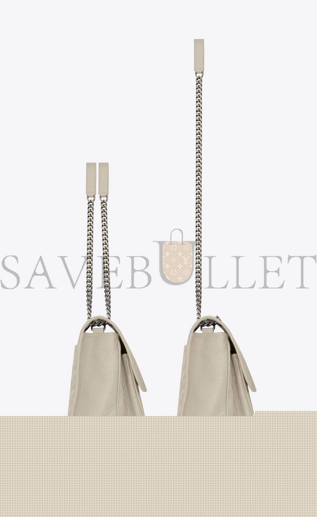 YSL NIKI MEDIUM CHAIN BAG IN CRINKLED VINTAGE LEATHER 6331580EN049207 (28*20*8.5cm)