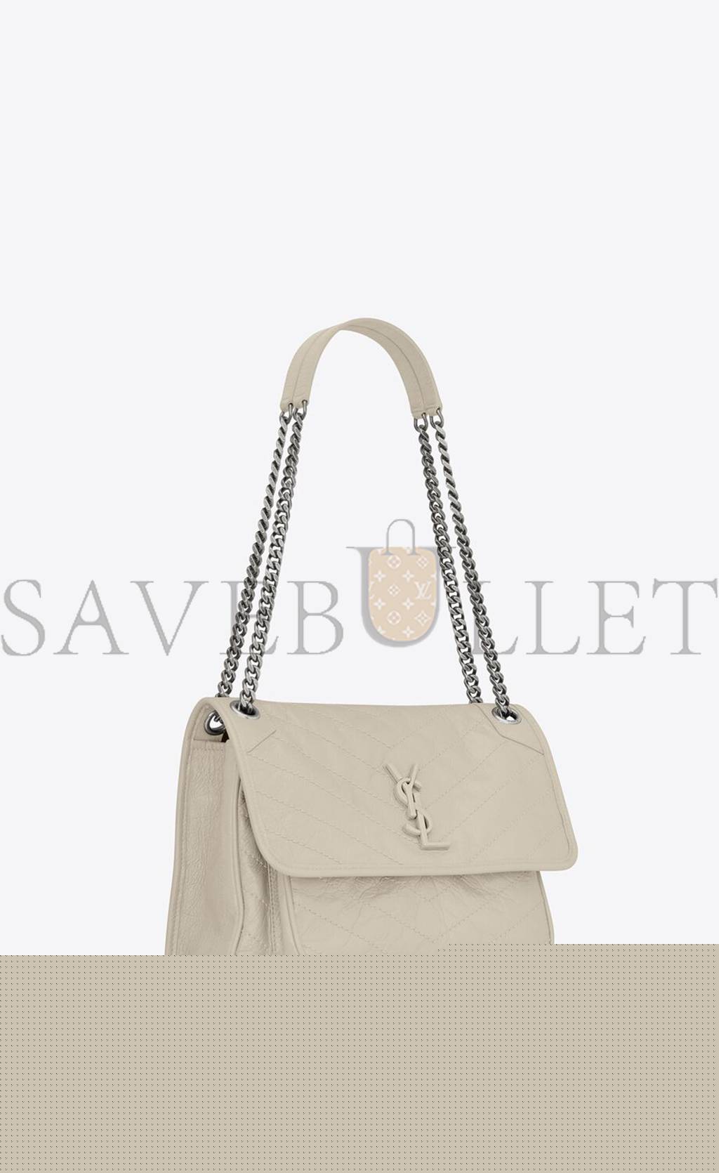YSL NIKI MEDIUM CHAIN BAG IN CRINKLED VINTAGE LEATHER 6331580EN049207 (28*20*8.5cm)