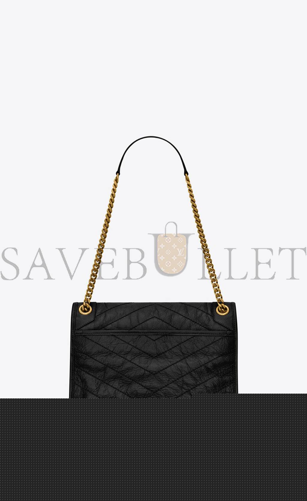 YSL NIKI MEDIUM CHAIN BAG IN CRINKLED VINTAGE LEATHER 6331580EN071000 (28*20*8.5cm)