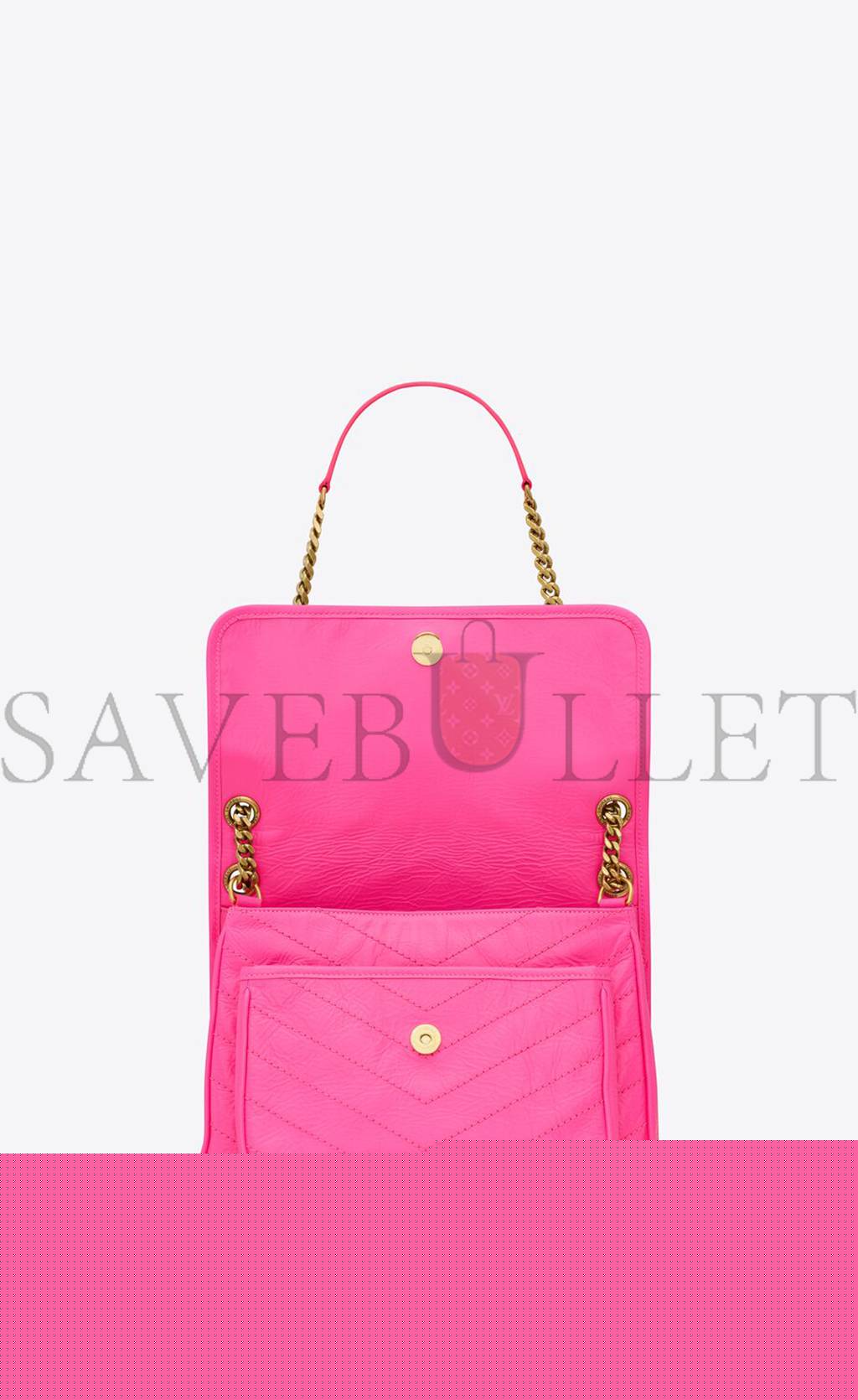 YSL NIKI MEDIUM CHAIN BAG IN CRINKLED LAMBSKIN 633158AAA6N5646 (28*20*8.5cm)