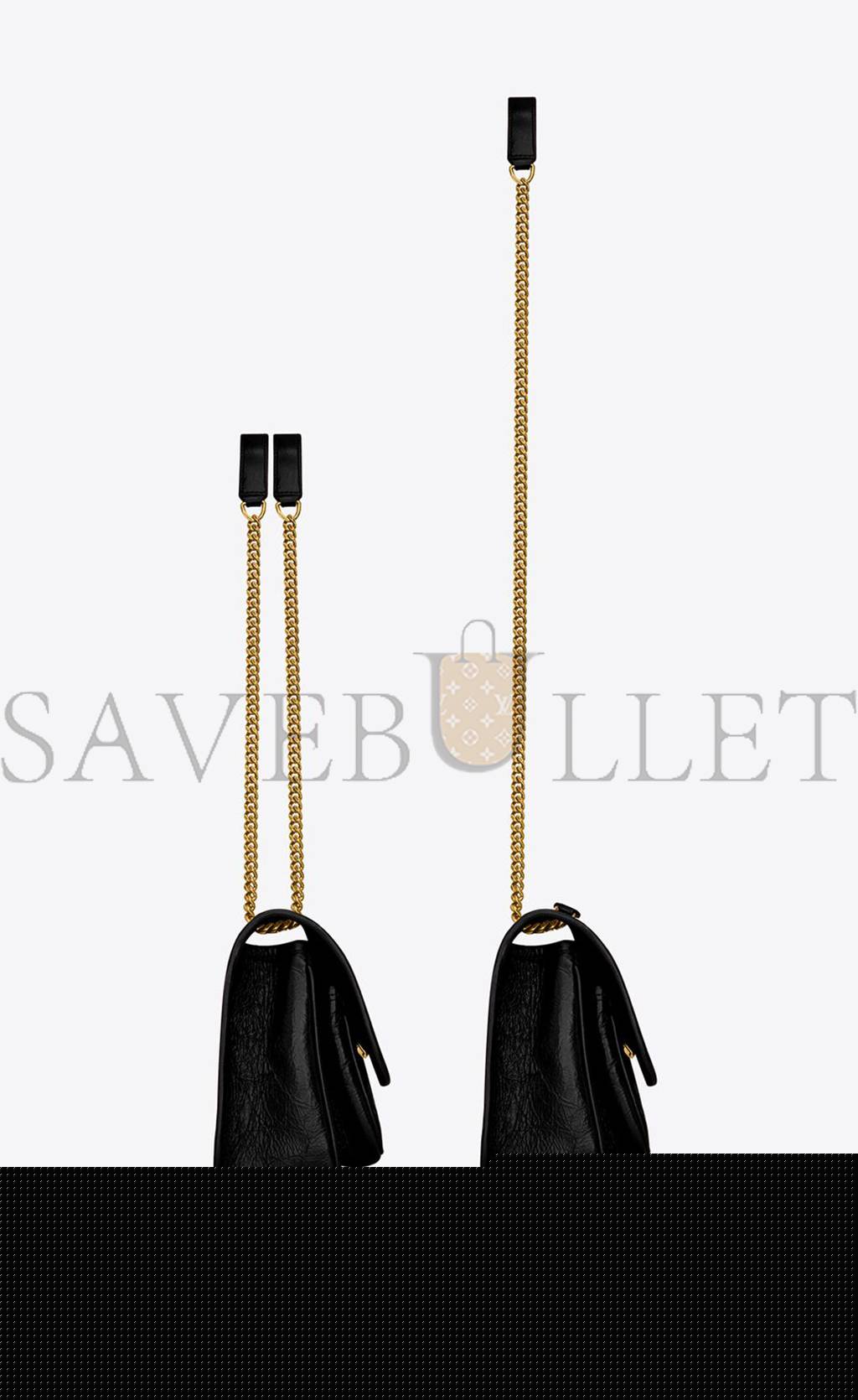 YSL NIKI BABY CHAIN BAG IN CRINKLED VINTAGE LEATHER 6331600EN071000 (21*16*7.5cm)