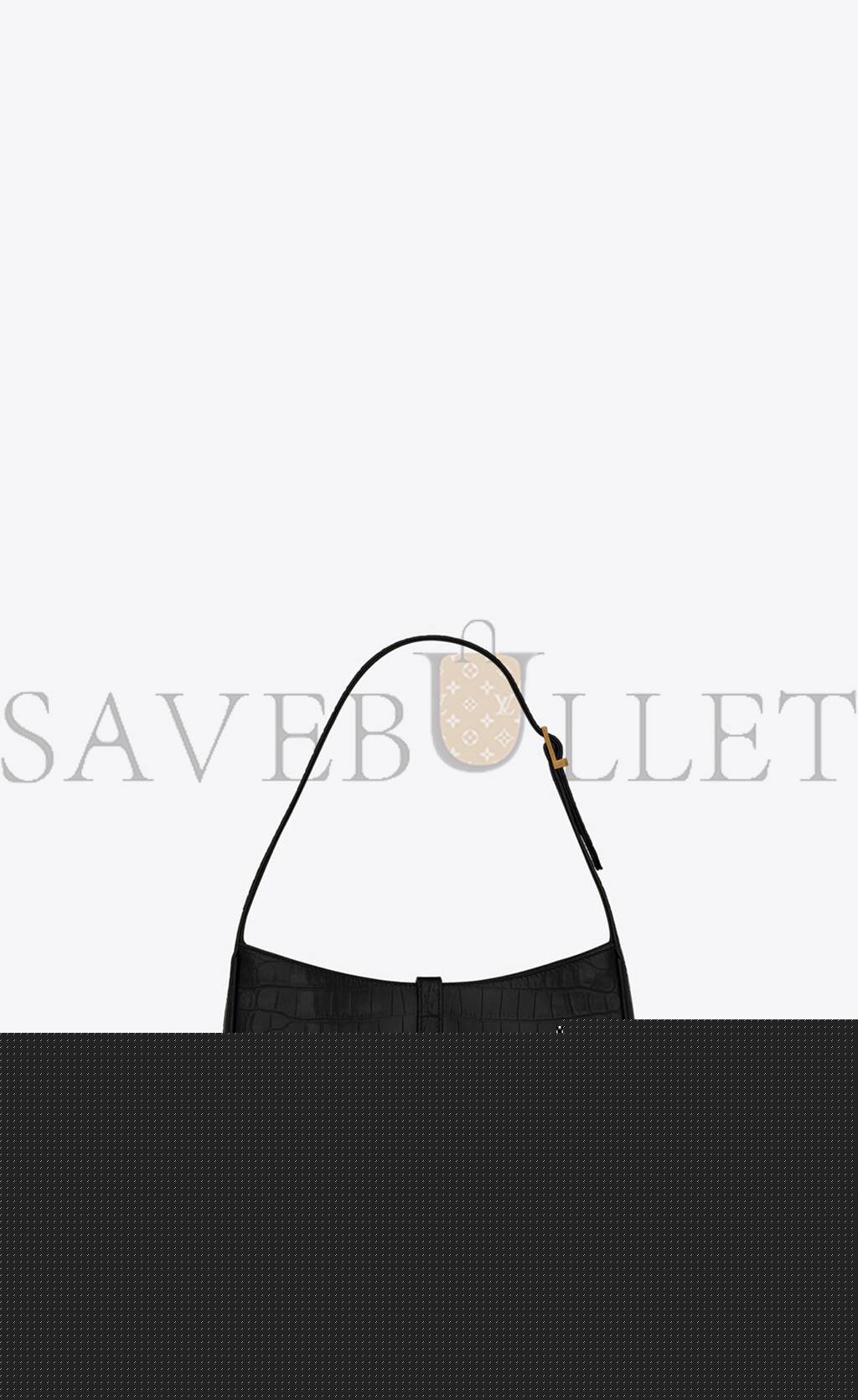 YSL LE 5 A 7 IN CROCODILE-EMBOSSED SHINY LEATHER 657228DZESW1062 (23*16*6.5cm)