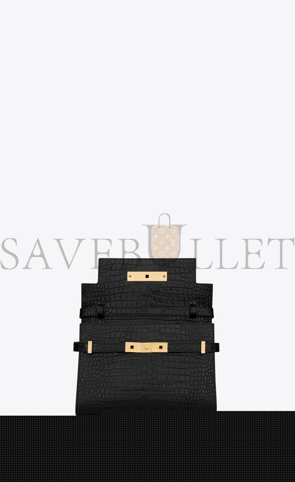 YSL MANHATTAN SMALL SHOULDER BAG IN SHINY CROCODILE-EMBOSSED LEATHER 675626DND0W1000 (24*17.5*6cm)