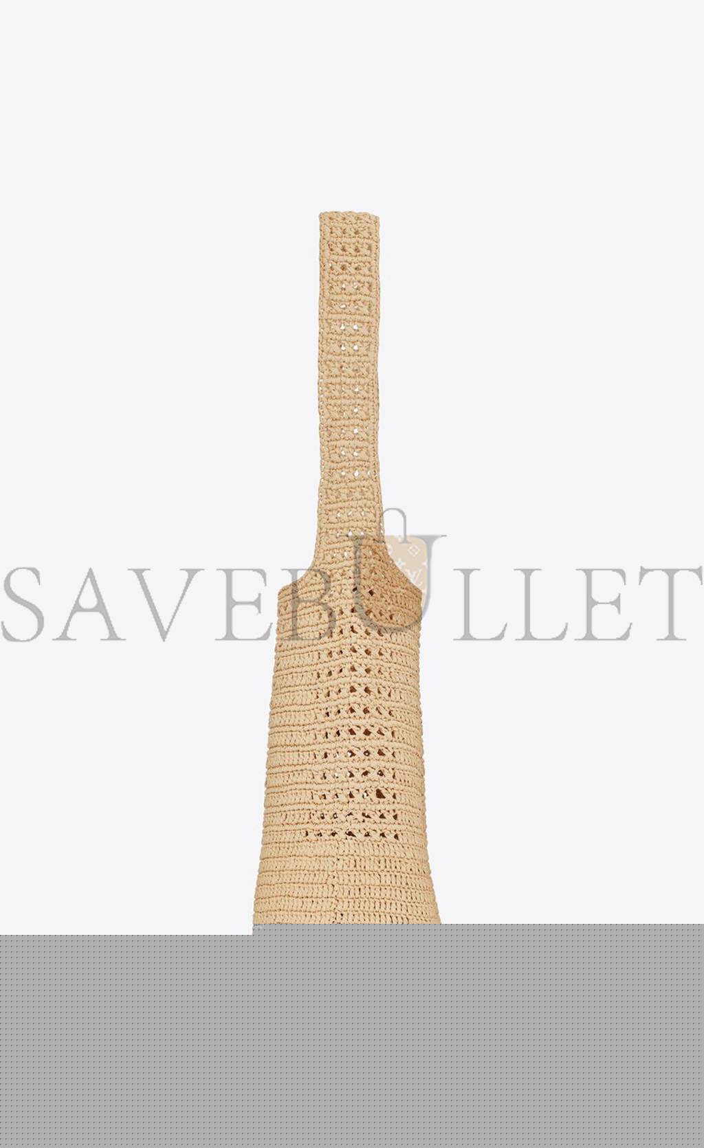 YSL HOBO RAFFIA BAG IN CROCHET AND SMOOTH LEATHER 690941GAAAR2080 (37*30*14cm)
