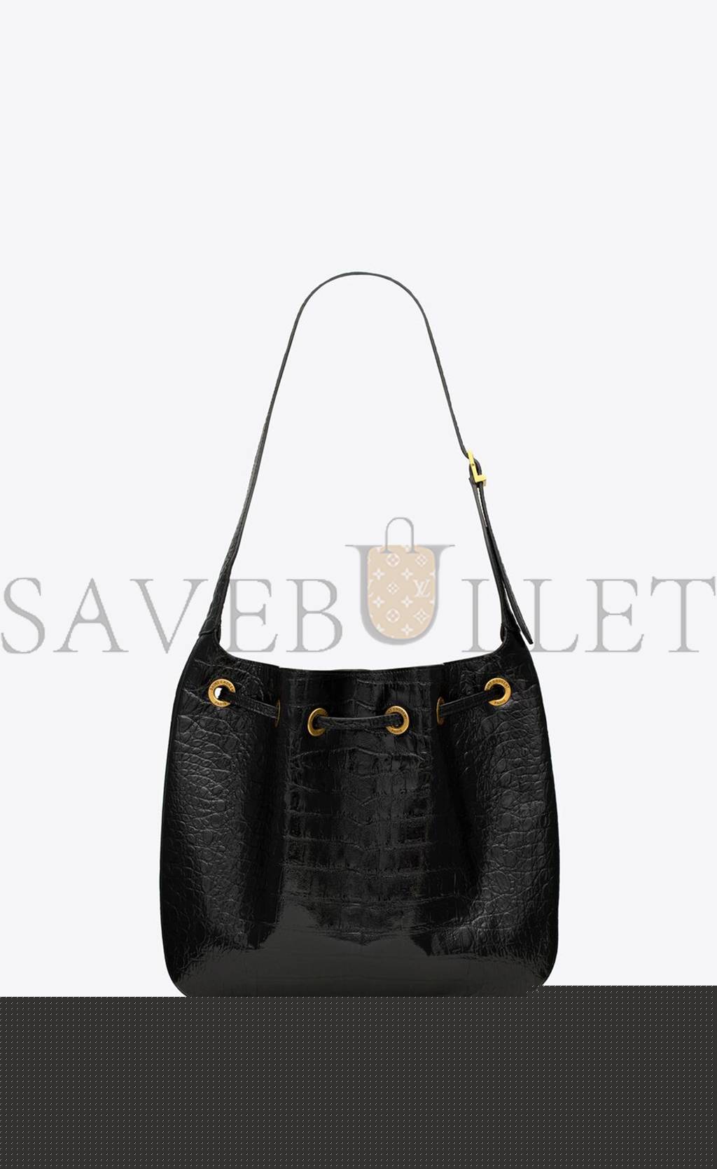 YSL PARIS VII MEDIUM HOBO BAG IN CROCODILE-EMBOSSED PATENT LEATHER 697918AAAY31000 (38*30*2cm)