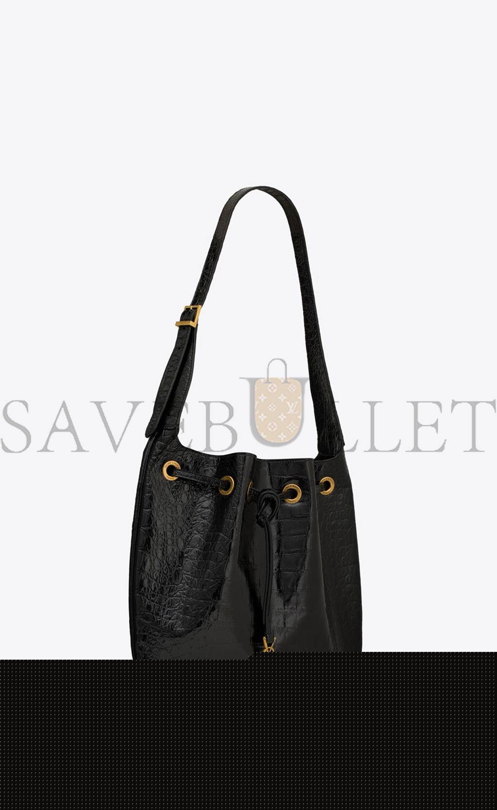 YSL PARIS VII MEDIUM HOBO BAG IN CROCODILE-EMBOSSED PATENT LEATHER 697918AAAY31000 (38*30*2cm)