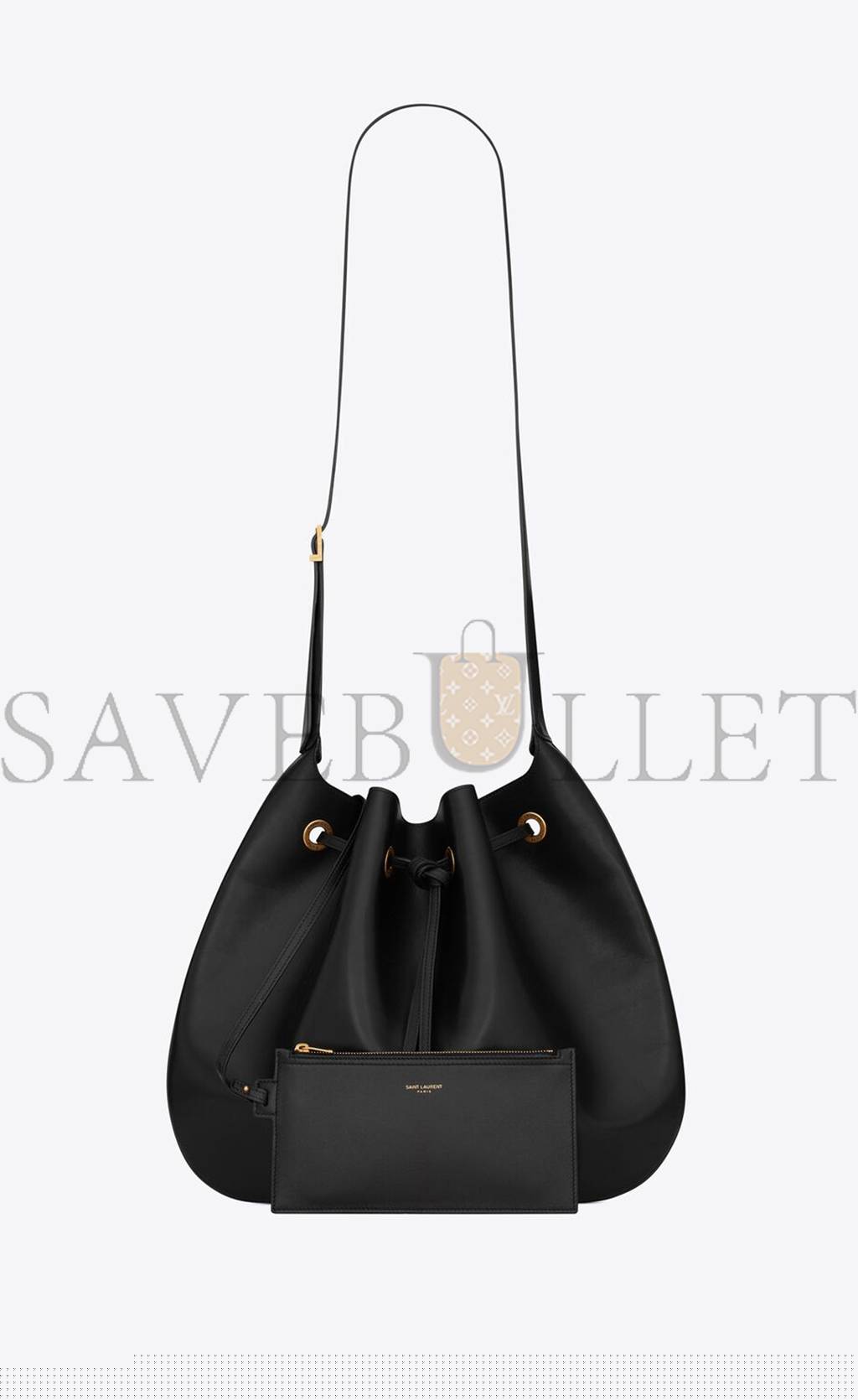 YSL PARIS VII LARGE FLAT HOBO BAG IN SMOOTH LEATHER 697941AAAMD1000 (44*33*2cm)