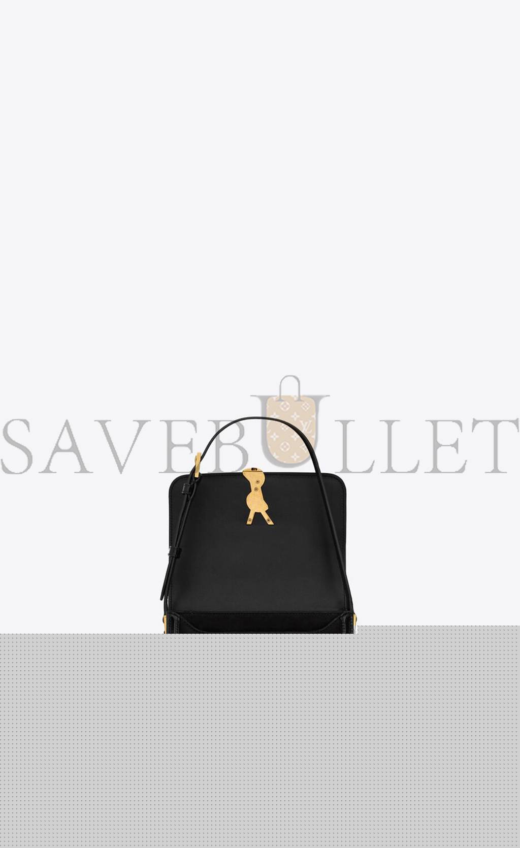 YSL SOLFERINO SMALL SATCHEL IN QUILTED NUBUCK SUEDE 739139AABR91000 (18.5*14*6cm)