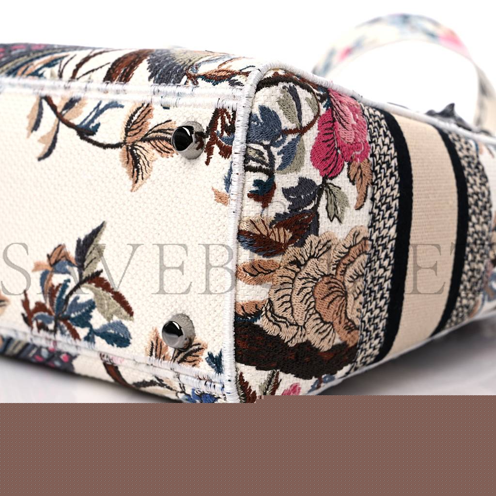 D*or canvas jardin d&#x27;hiver embroidered medium lady d-lite ecru multicolor (24*20*12.1cm)