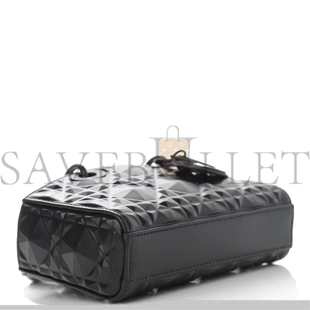 D*or calfskin cannage diamond micro lady d-joy black (17*10*8.9cm)