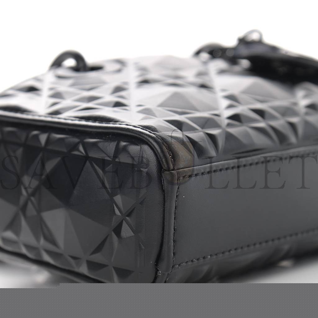 D*or calfskin cannage diamond micro lady d-joy black (17*10*8.9cm)